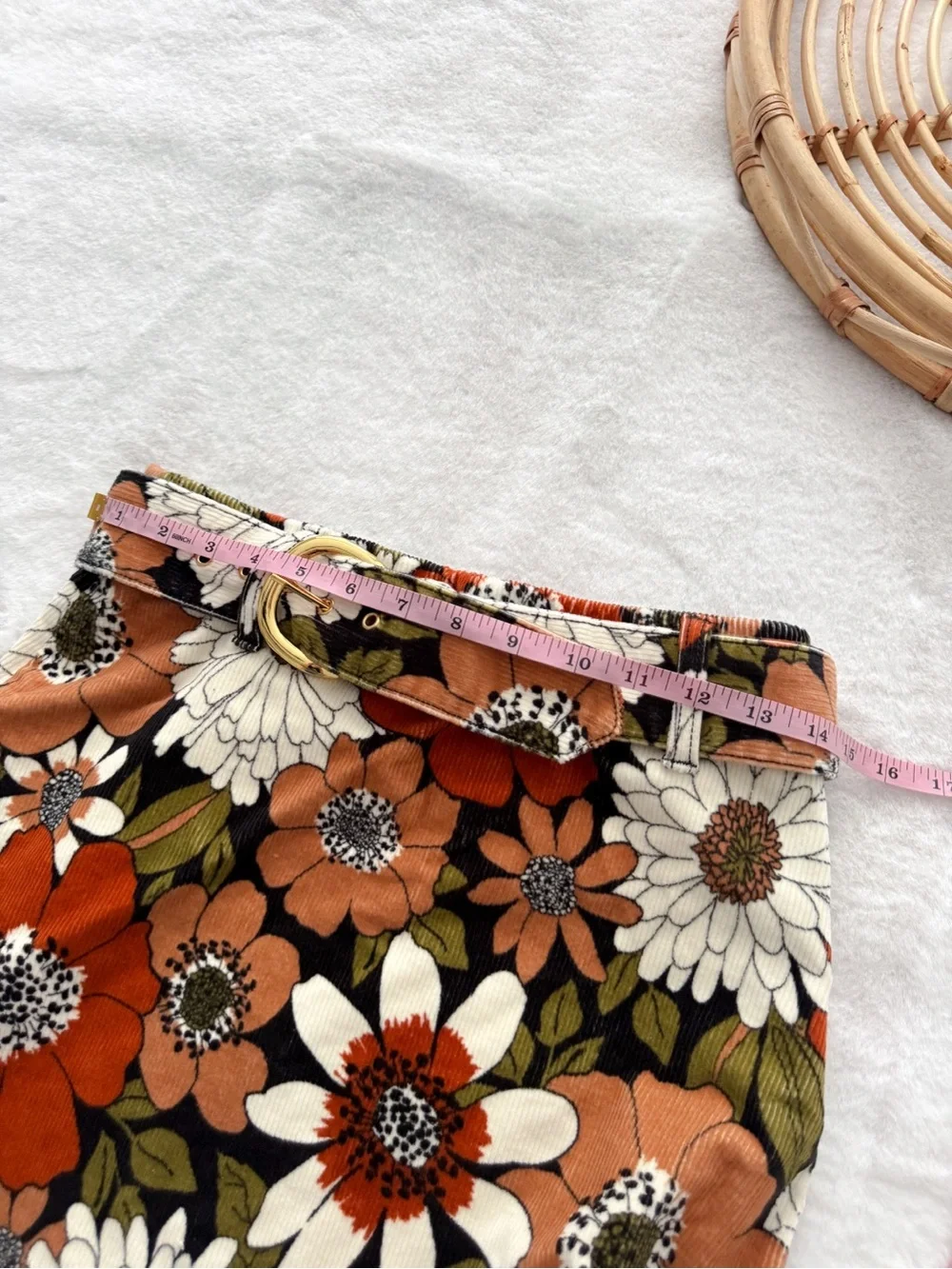Show Me Your Mumu Tyra Belted Mini Skirt Hutton Floral Corduroy